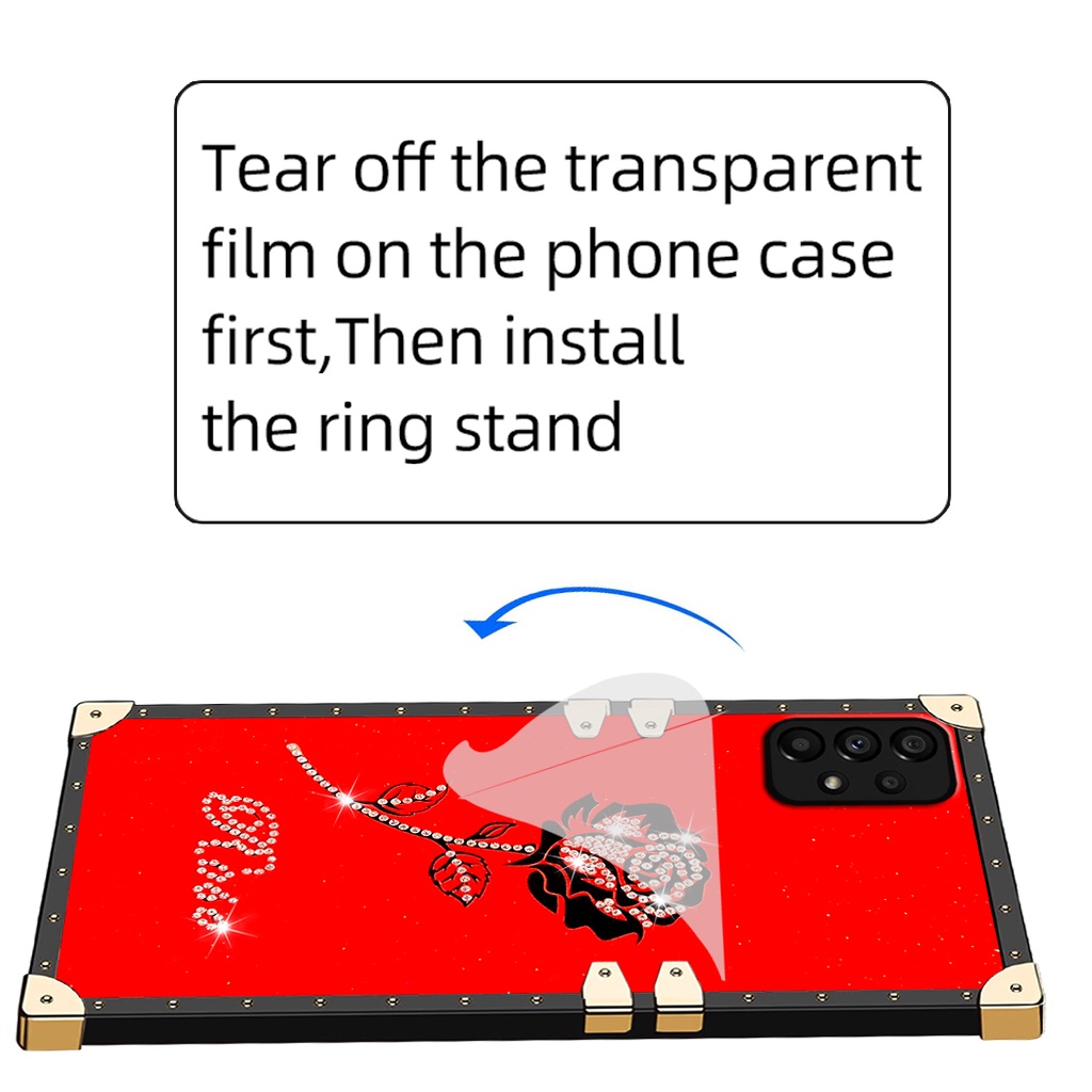 Ốp Điện Thoại Hình Vuông Vân Kim Cương Chống Sốc Cho Samsung A23 A33 A53 5G