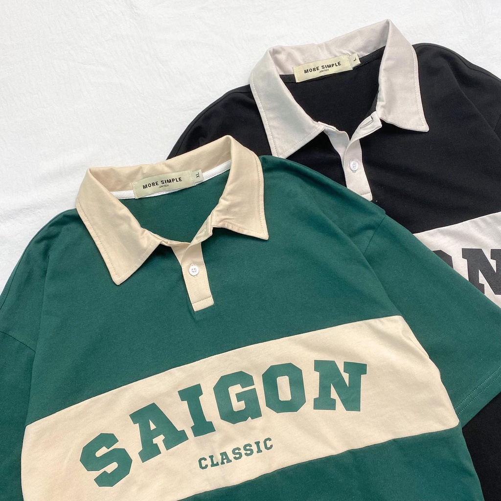 Áo POLO SAIGON Nam Nữ Unisex Phong Cách Ulzzang - Áo thun có cổ chất Cotton thoáng mát không nhăn GIDI
