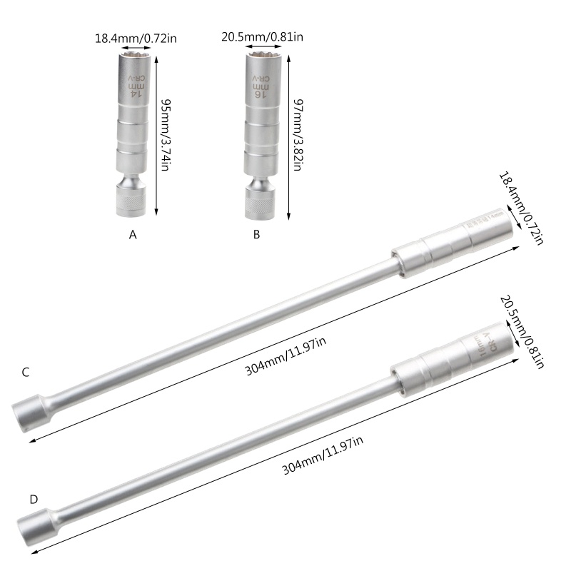 Bugi Đánh Lửa 12 Góc 16mm 14mm 3 / 8 '' Chất Lượng Cao