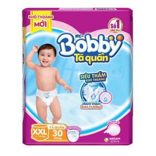 Tã quần Bobby siêu thoáng M42/L38/XL34/XXL30/XXXL24+6 miếng