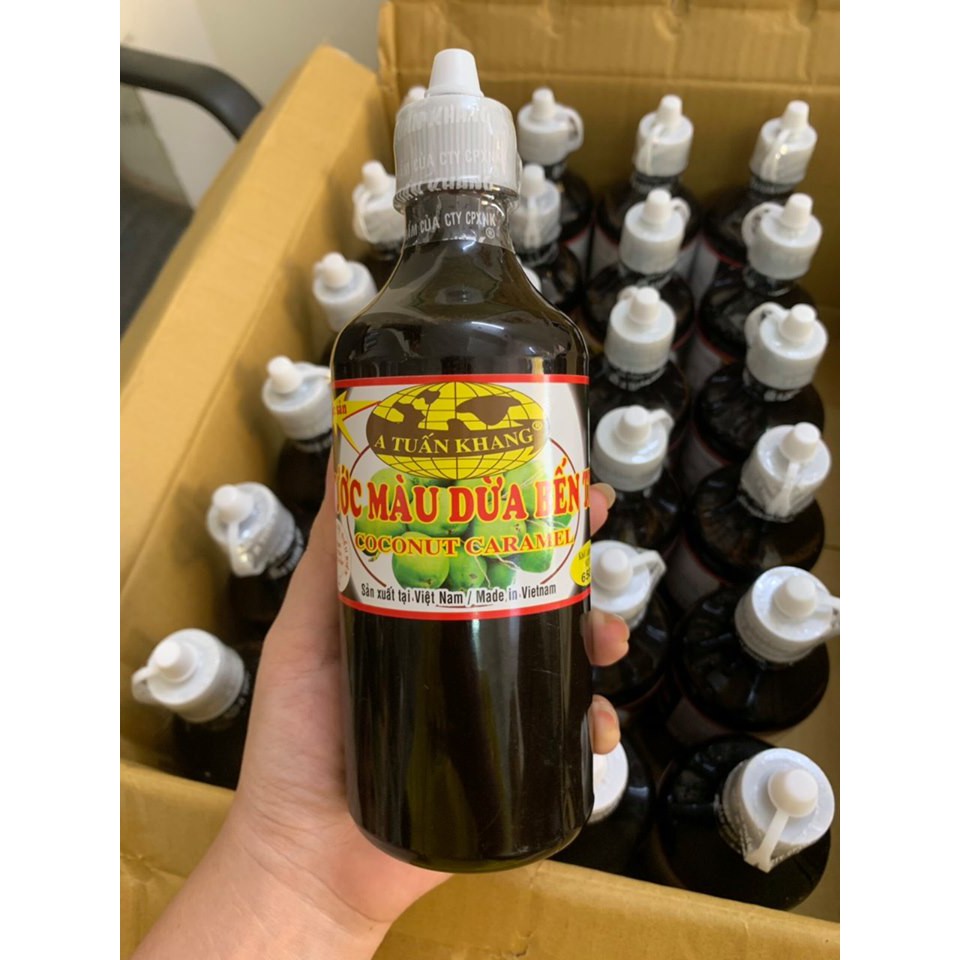 Nước Màu Dừa - Nước hàng dừa nguyên chất Bến Tre kho cá thịt A Tuấn Khang 650g