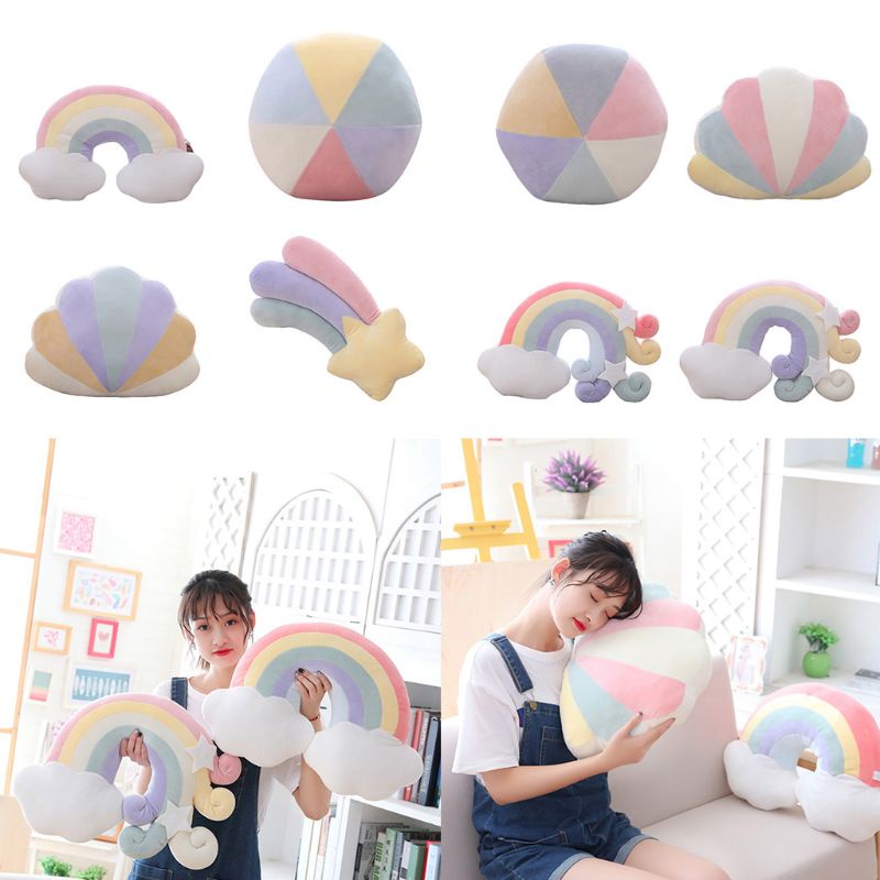 Gối Nhồi Bông Hình Cầu Vồng Nhiều Màu Sắc Cho Bạn Gái