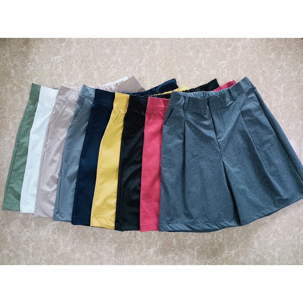 Quần short nữ ống rộng form chữ A lưng thun siêu xinh