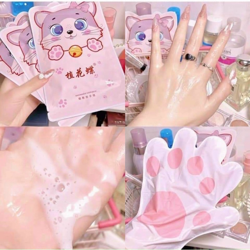 Mặt Nạ Đắp tay hình bàn chân mèo dưỡng da mềm mịn