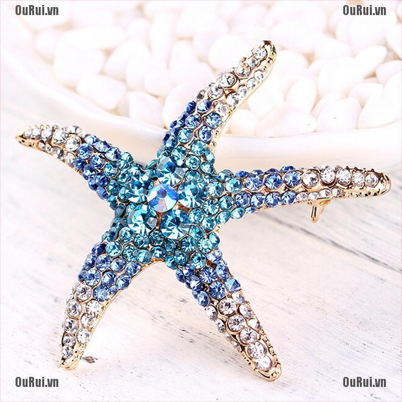 Ghim Cài Áo Hình Ngôi Sao Đính Đá 3 Màu Thời Trang