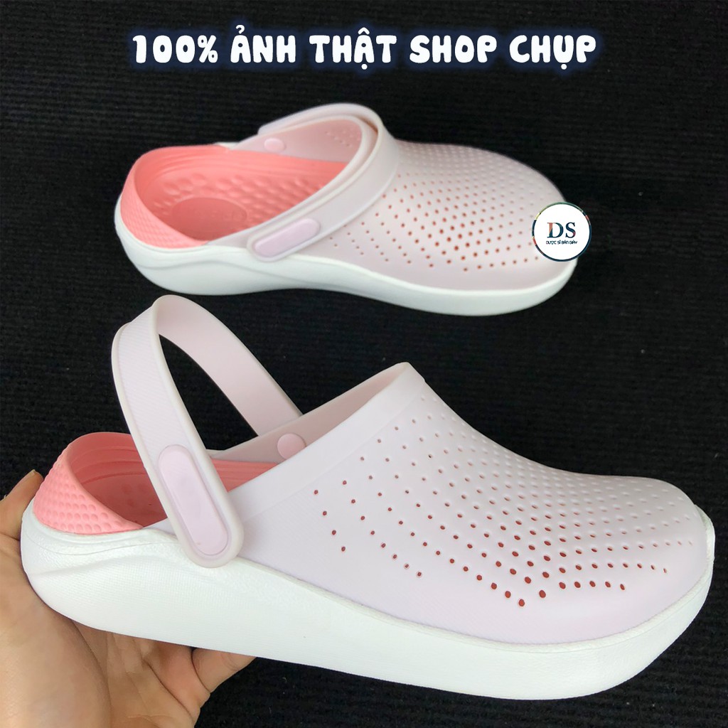 Dép Cross Literide Nữ màu HỒNG đế TRẮNG, Hàng loại 1 full tag, full box hãng