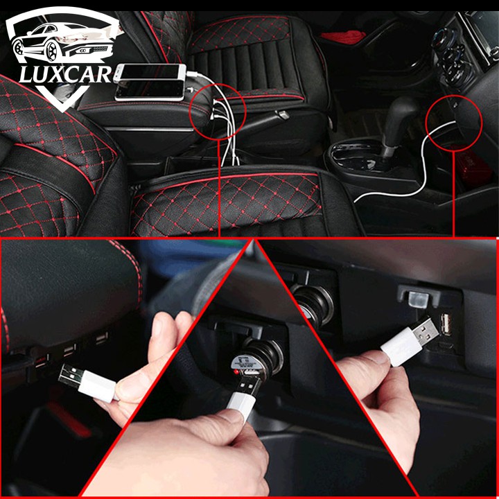 Hộp tỳ tay xe MITSUBISHI ATTRAGE - MIRAGE chất liệu da PU cao cấp, 7 cổng sạc USB