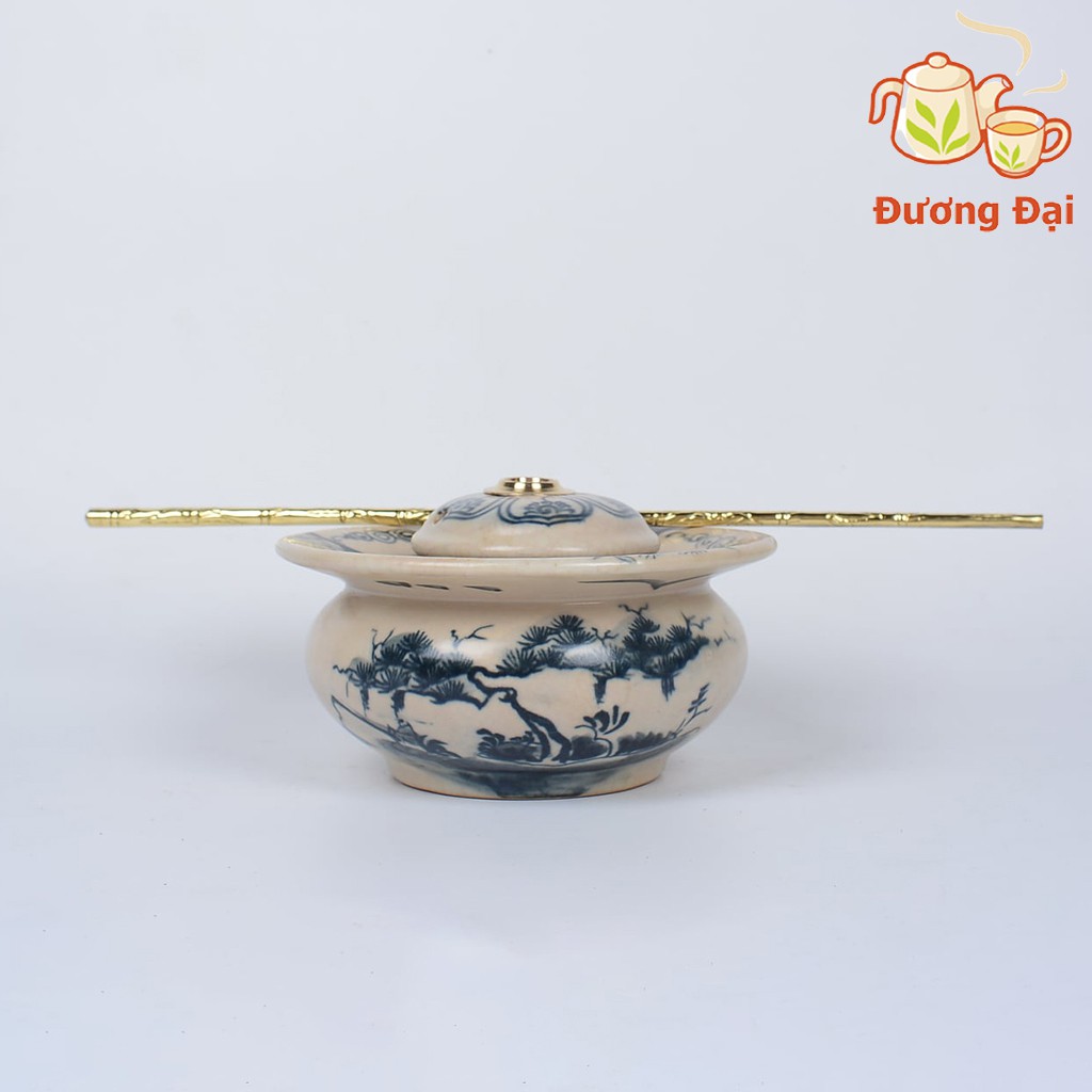 Điê.u bát men rạn vẽ phong cảnh Gốm Sứ Bát Tràng Đương Đại