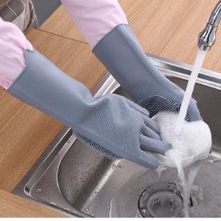 Găng Tay Rửa Chén Bằng Silicone Dày Dặn Chịu Nhiệt Độ Cao Chống Bỏng Phong Cách Hàn Quốc