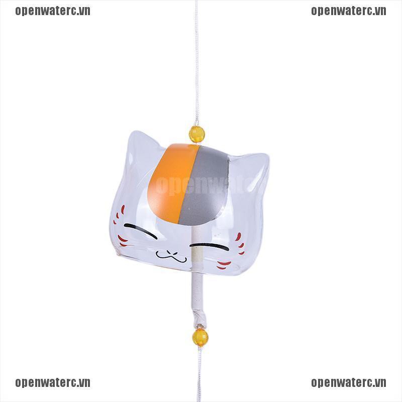 1 Chuông Gió Hình Mèo Bằng Thủy Tinh Trang Trí Vườn Nhà