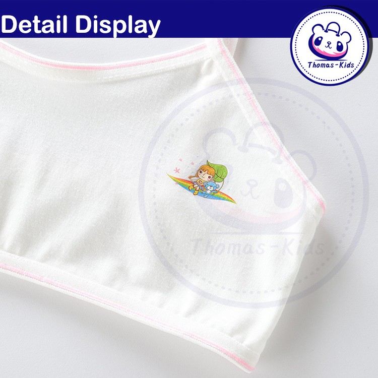 [THOMAS Kids] Áo Ngực Cotton Mềm Mỏng Thoáng Khí Màu Trơn Dành Cho Bé Gái Tuổi Teen 8-16 Tuổi