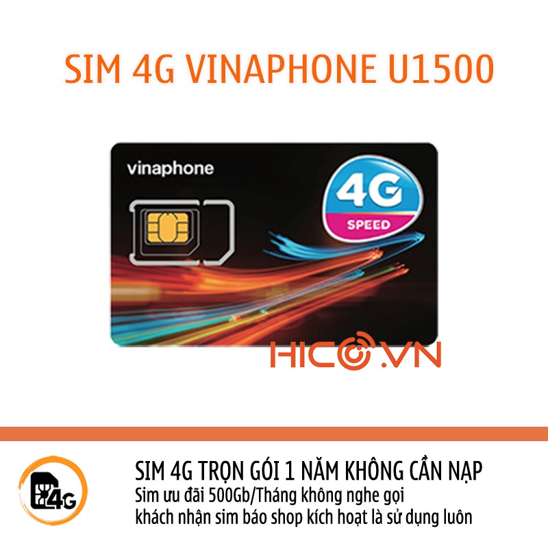 Sim 4G Vinaphone U900 Và U1500 - Tặng 500GB/Tháng - Trọn Gói 1 Năm Không Cần Nạp