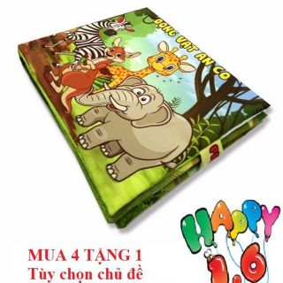 Sách Vải PiPo Việt Nam Cho Bé Học Và Chơi ( Động Vật Ăn Cỏ )