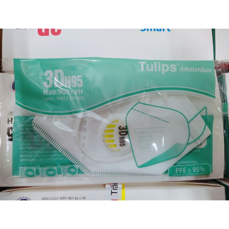Khẩu trang y tế face mask 3D N95 Tulips (1 cái)