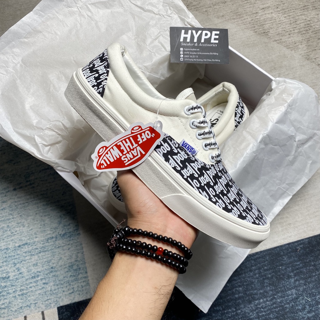 Giày sneaker nam nữ đi học: Vans Authentic Fear of God (Vans FOG trắng đen (Trắng/Đỏ) - HYPE Sneaker | Bản thường