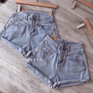 Quần short jean lưng cao