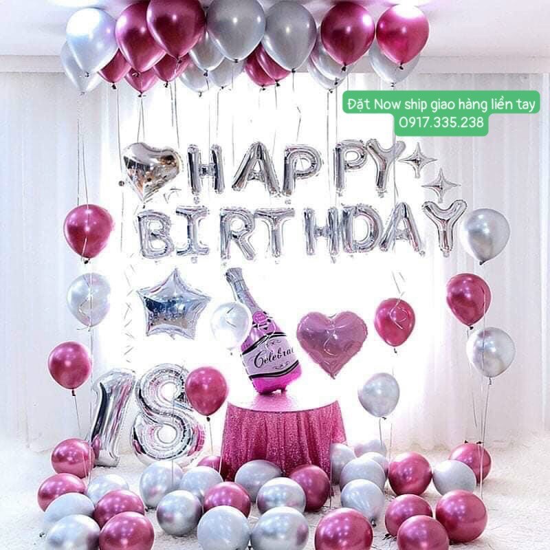 Bóng trang trí sinh nhật 30 Bóng Siêu Nhũ 6In Siêu Hot