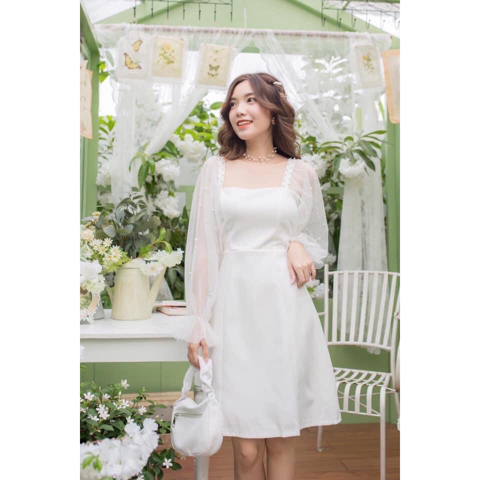 Đầm Dự Tiệc Trễ Vai Đính Ngọc GIN DRESS - D0326