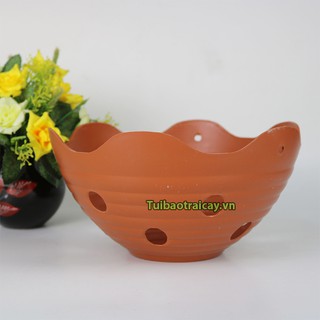 Giỏ trồng lan giả gốm phi 23cm - CN26