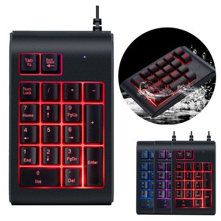 Three Colors RGB Backlit USB Wired Keyboard Waterproof Number Pad Numeric Keypad