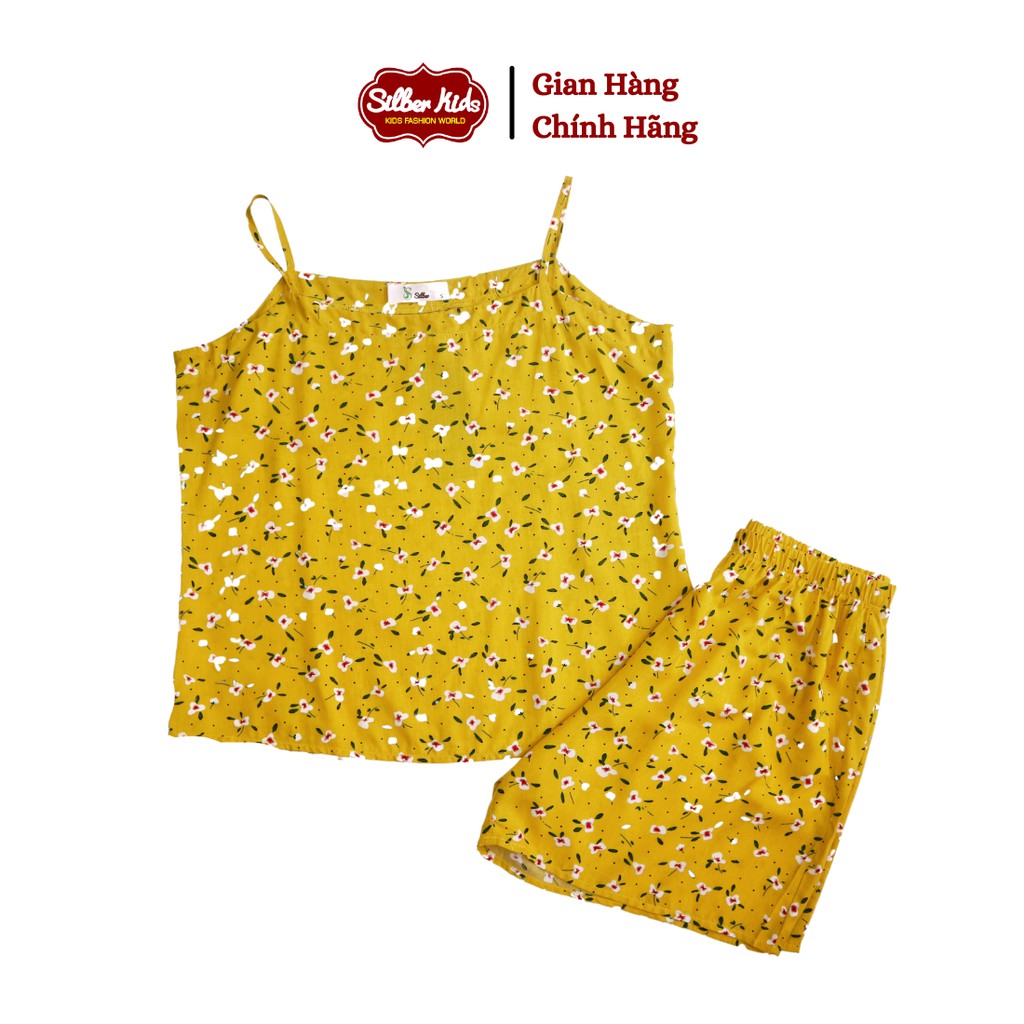 [Mã BMBAU50 giảm 7% đơn 99K] Bộ Đồ Nữ SILBERKIDS Vải Lanh 2 Dây Quần Đùi