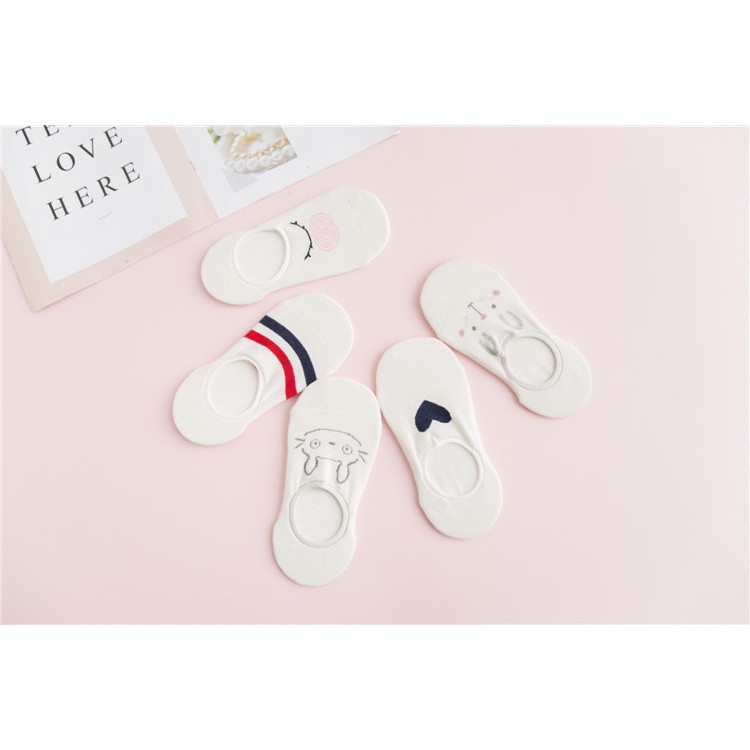 Tất Đi Giày Lười Nữ Hoạ Tiết Cute Chất Liệu Cotton Bền Bỉ - T020 Girl_Friday