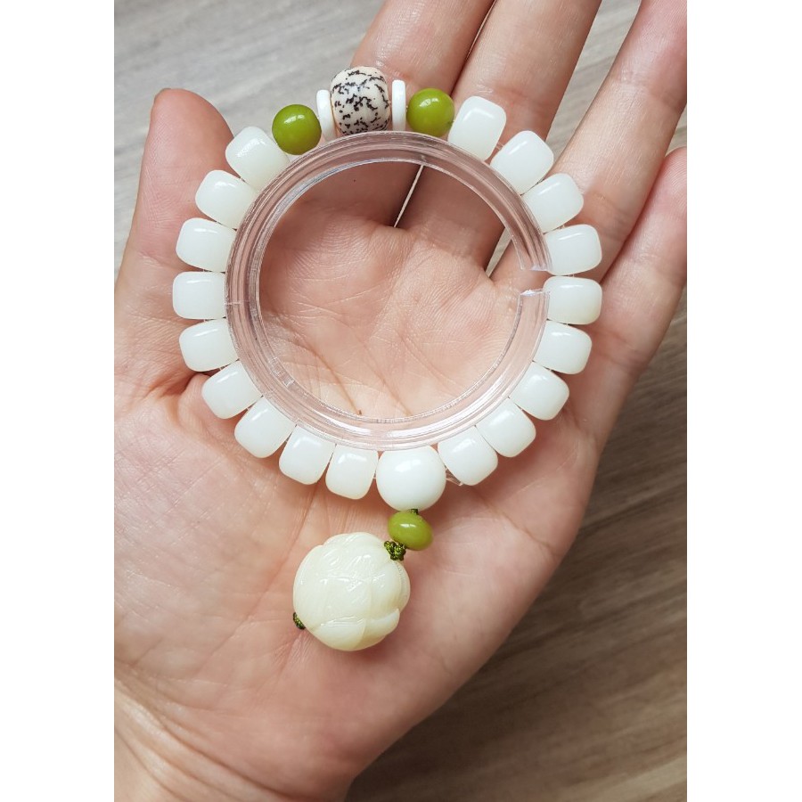 Vòng tay bồ đề trắng Chuỗi kim cang bồ đề tự nhiên cao cấp