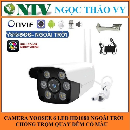 Camera Yoosee ngoài trời IP011 HD1080 có 4 led chiếu sáng quay có màu ban đêm