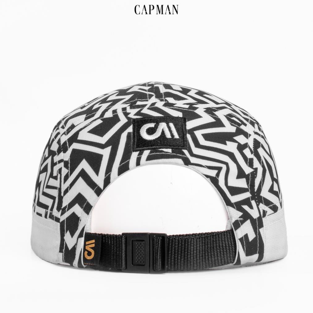 Mũ lưỡi trai CAPMAN chính hãng full box, nón kết nam snapback vải dù CM120 họa tiết đen trắng