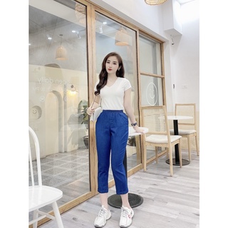 Quần Jean lửng nữ cạp chun