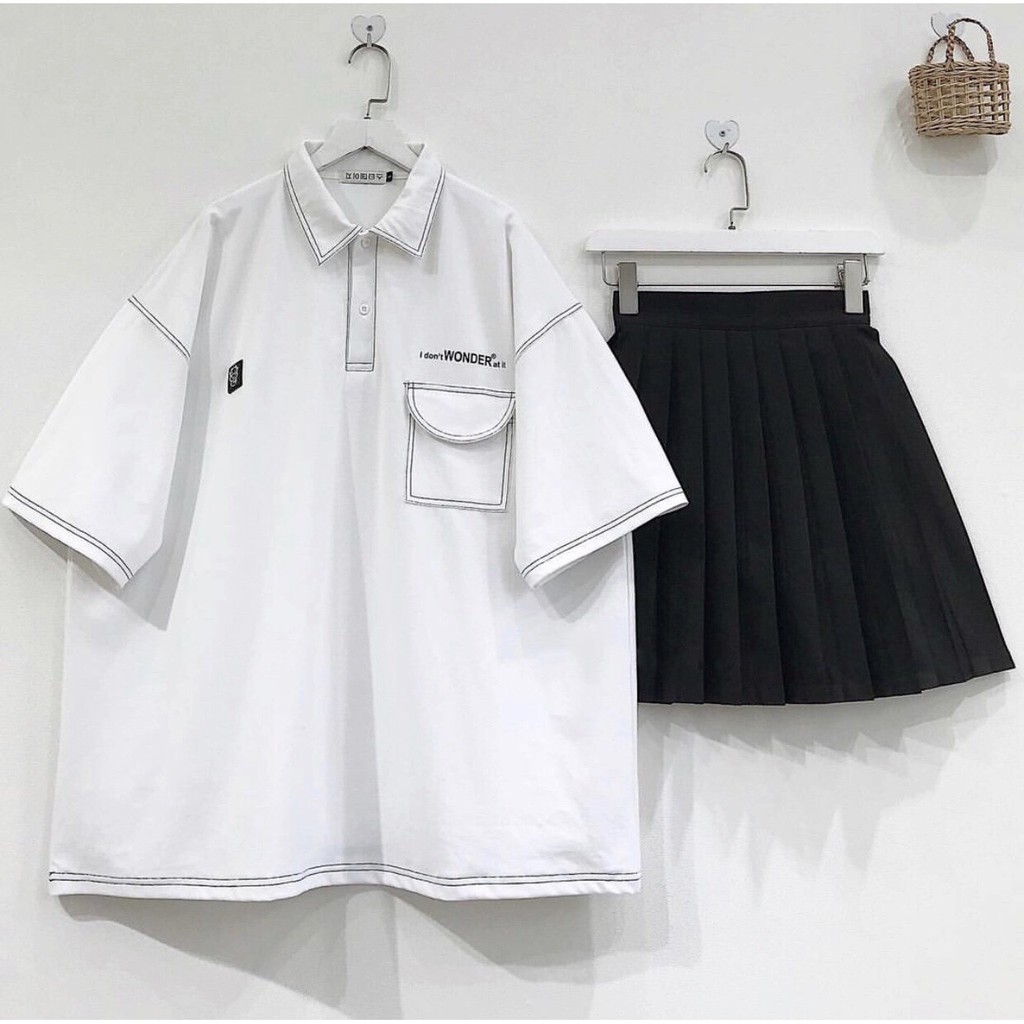 Áo Thun POLO CON BÒ CHỈ NỔI Nam Nữ Ulzzang Unisex 1hitshop | BigBuy360 - bigbuy360.vn
