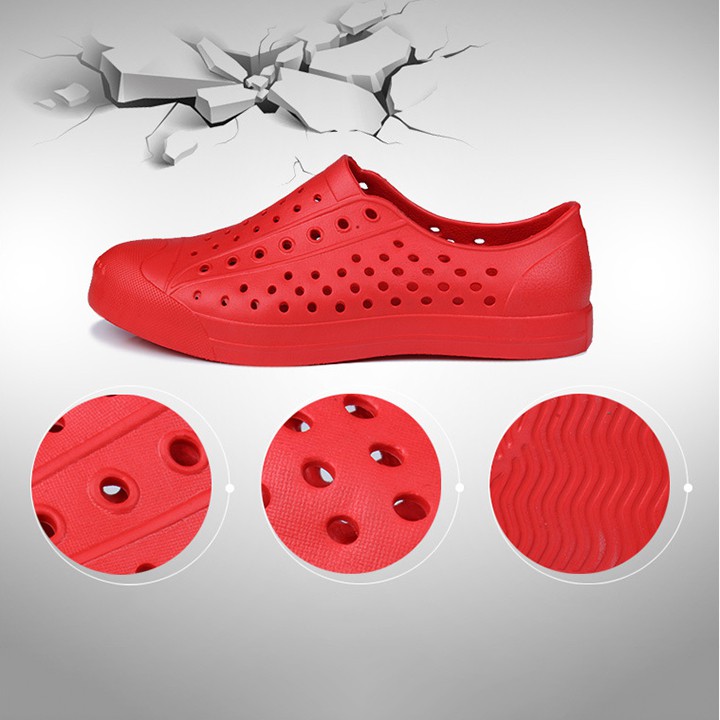 Giày nhựa nam nữ đi mưa, đi biển chất liệu nhựa xốp siêu nhẹ bền nhiều lỗ thoáng chân, nhiều màu GU2