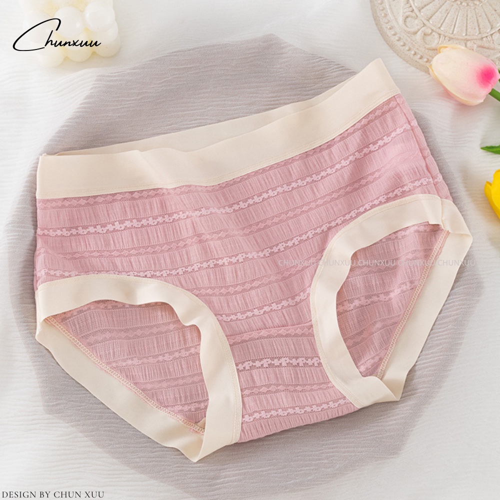 Quần lót nữ vải ren gấm cao cấp phối cạp su mát lạnh kháng khuẩn ChunXuu - QC128