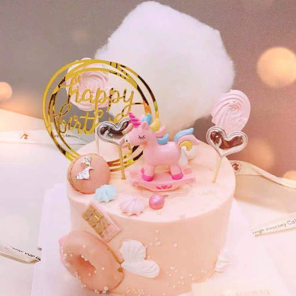9 Styles Acrylic Cake Topper / Gold Flash Cake Topper /Birthday Cupcake Topper Cake Pick Decorations  / Birthday Party Cake Desserts Pastries