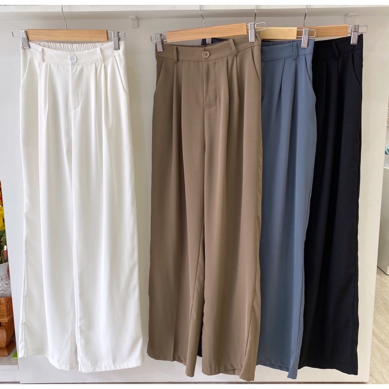 Quần suông Hàn Quốc form dài 4 màu