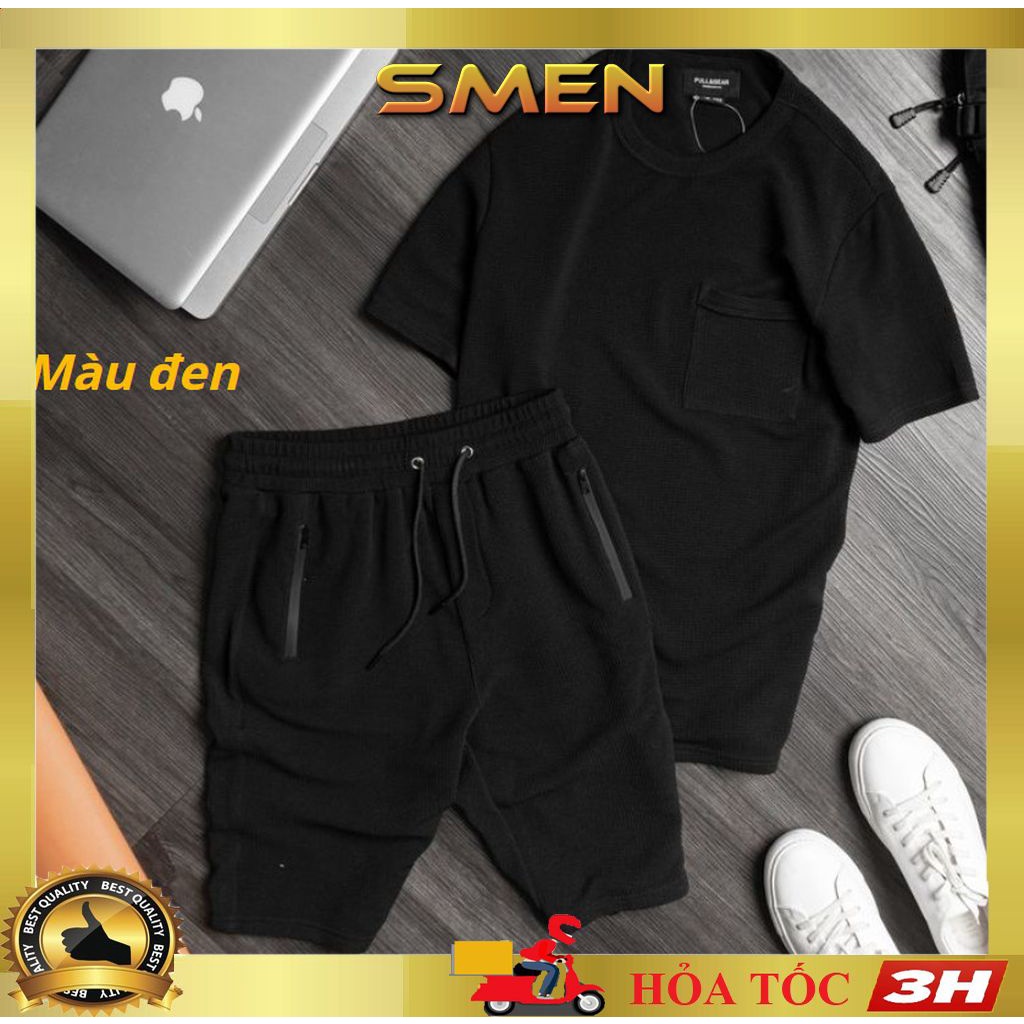 Đồ bộ nam thể thao mùa hè, Bộ đồ nam chất cotton Xốp Thái cao cấp mùa hè siêu thấm hút mặc mát - SMEN