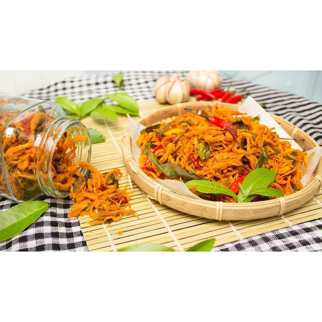 [HỦ PET - 300GR] Khô Gà Lá Chanh Loại 1, Không Bở, Không Bột Vụn