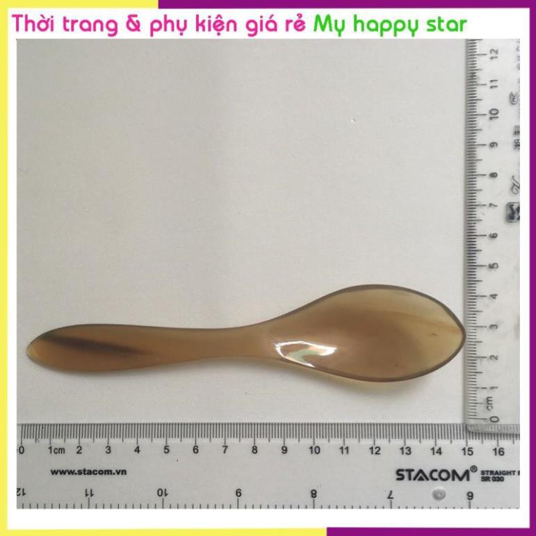 Thìa sừng trâu cao cấp (SS01: 01 chiếc thân trơn màu tự nhiên)
