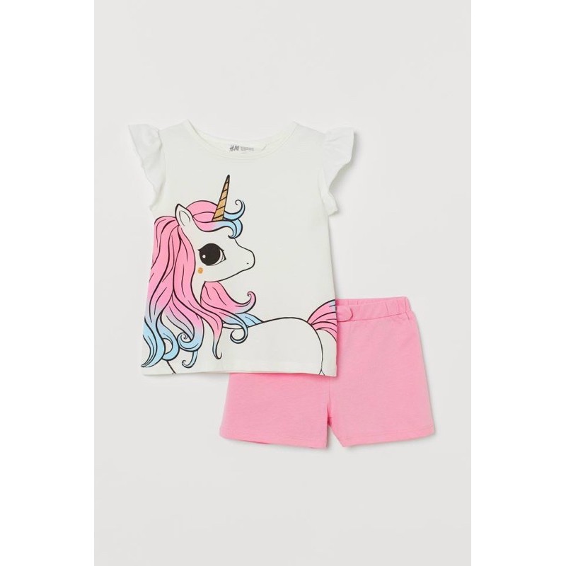 Bộ cộc HM pony trắng hồng 1-10Y (có ảnh thật)