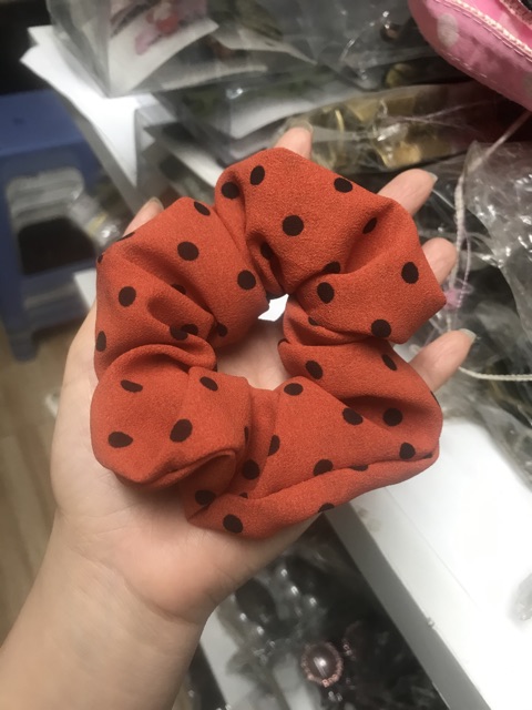 Sỉ 10 dây buộc tóc scrunchie vải bản to 4,5-5cm