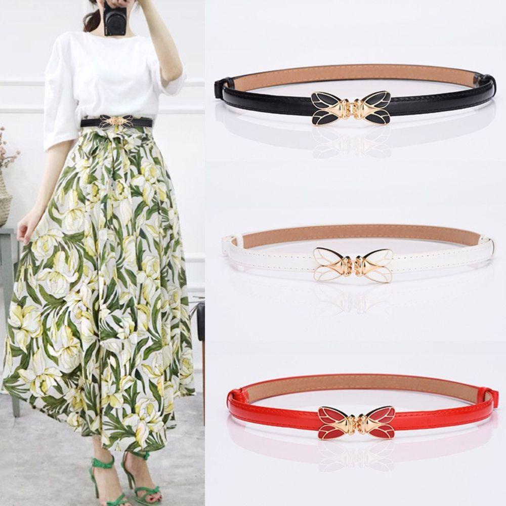 Thắt Lưng Da Màu Ngà Cao Cấp Có Thể Điều Chỉnh Kích Cỡ Thời Trang Dự Tiệc Cho Nữ