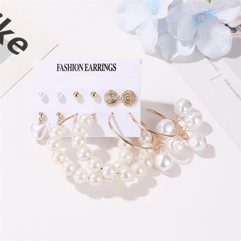 Set 6 đôi khuyên tai phong cách Hàn Quốc xinh xắn dành cho nữ