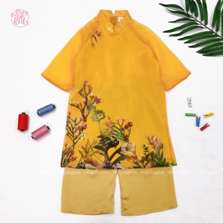 Áo dài Organza Màu vàng