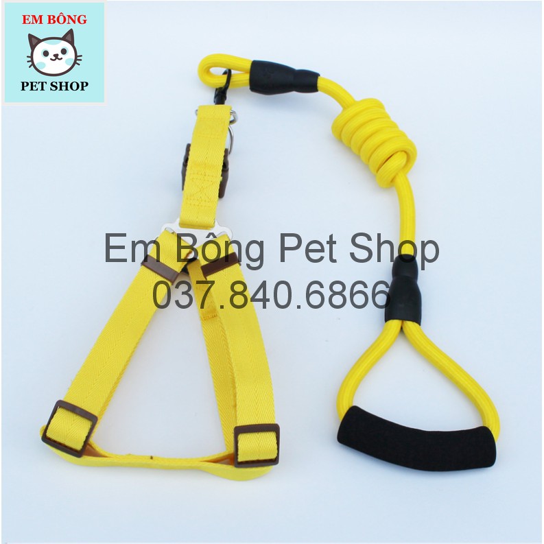 💯 ĐỦ SIZE - Dây dắt chó mèo dạng yếm tay cầm có đệm siêu êm 🐶🐱