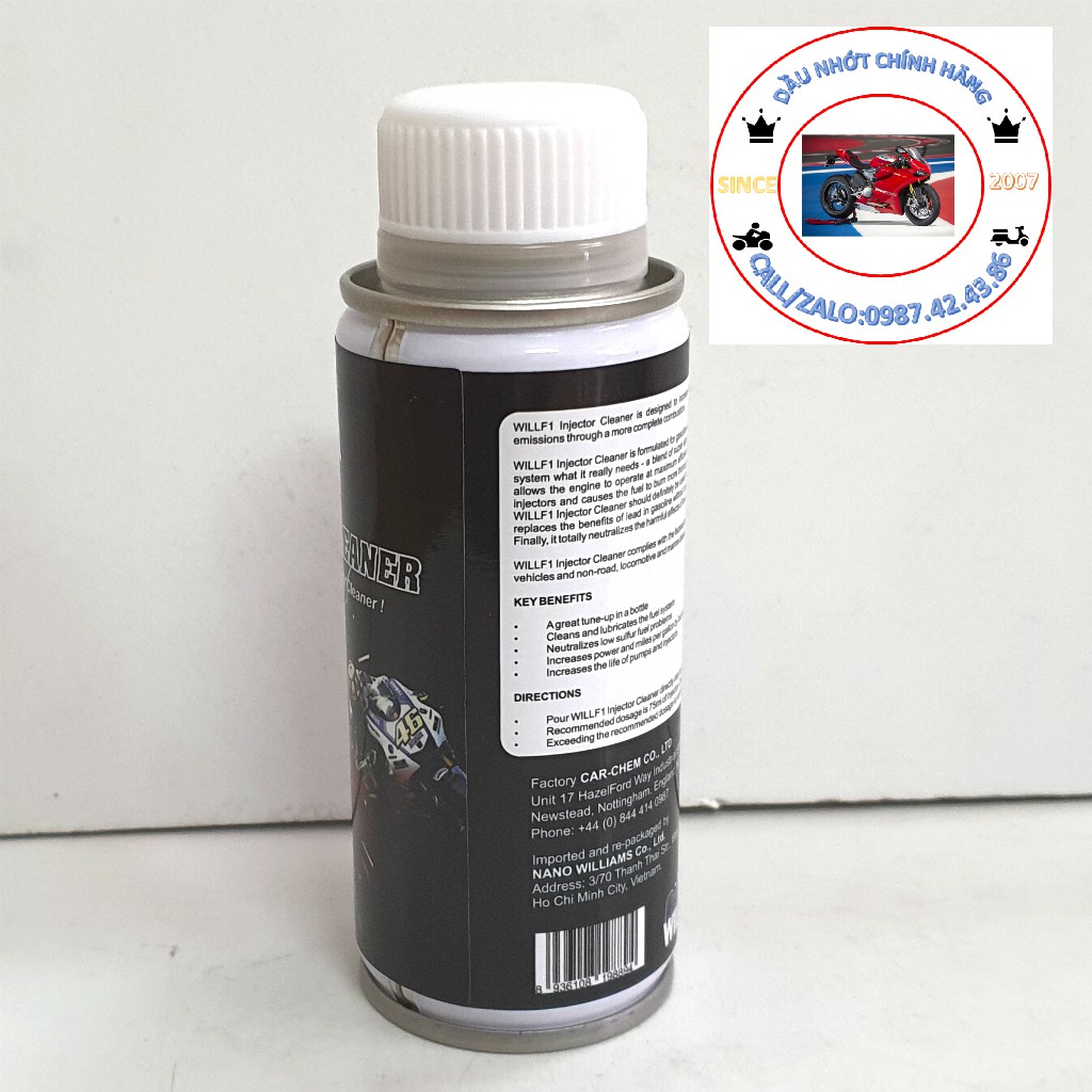 VỆ SINH KIM PHUN BUỒNG ĐỐT WILLF1 INJECTOR CLEANER 75ML