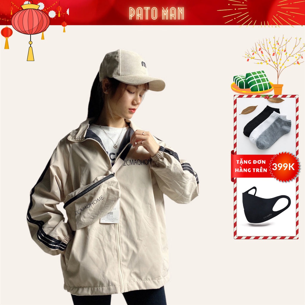 Áo gió thể thao nữ chống nước chống gió kèm túi đeo chéo, áo khoác nữ nhiều màu trẻ trung, năng động mẫu mới nhất AG.N11