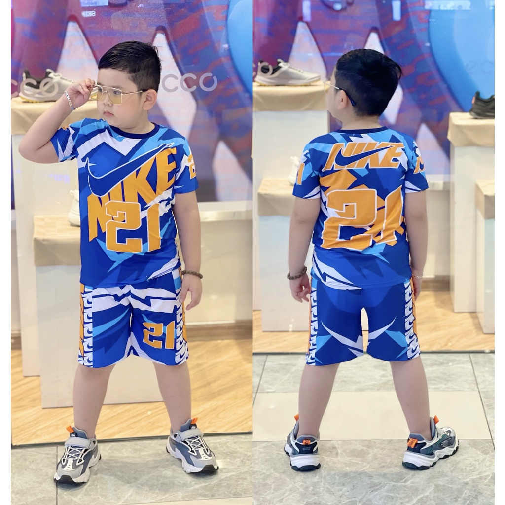 Đồ bộ bé trai size đại cho bé 23-40kg vải thun lạnh 3D Jennie kids J491