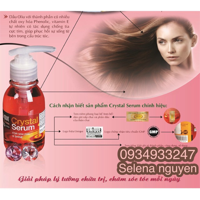 Crystal Serum - tinh dầu làm bóng & chữa trị tóc khô, chẻ ngọn