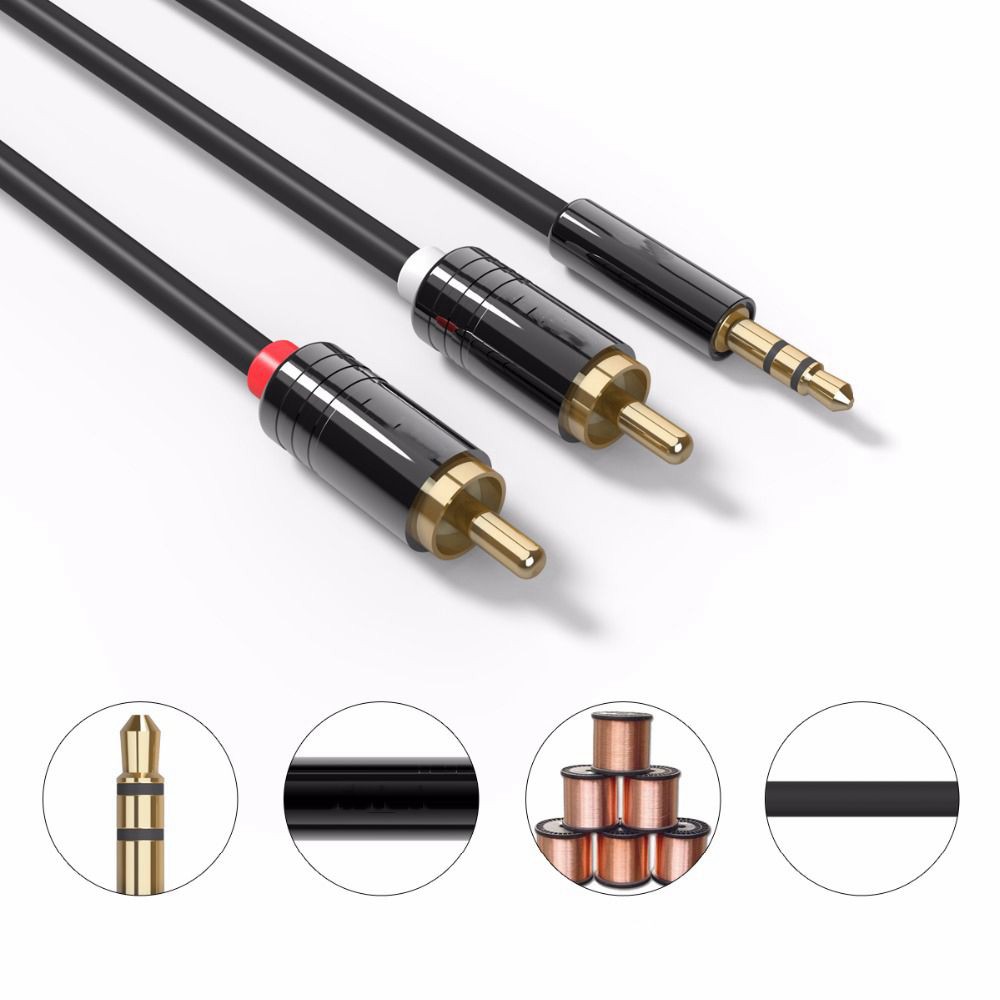 (Đang Bán) Bộ Chuyển Đổi Âm Thanh Từ Giắc 3.5mm Sang 2 Rca 3.5mm Dài 1m