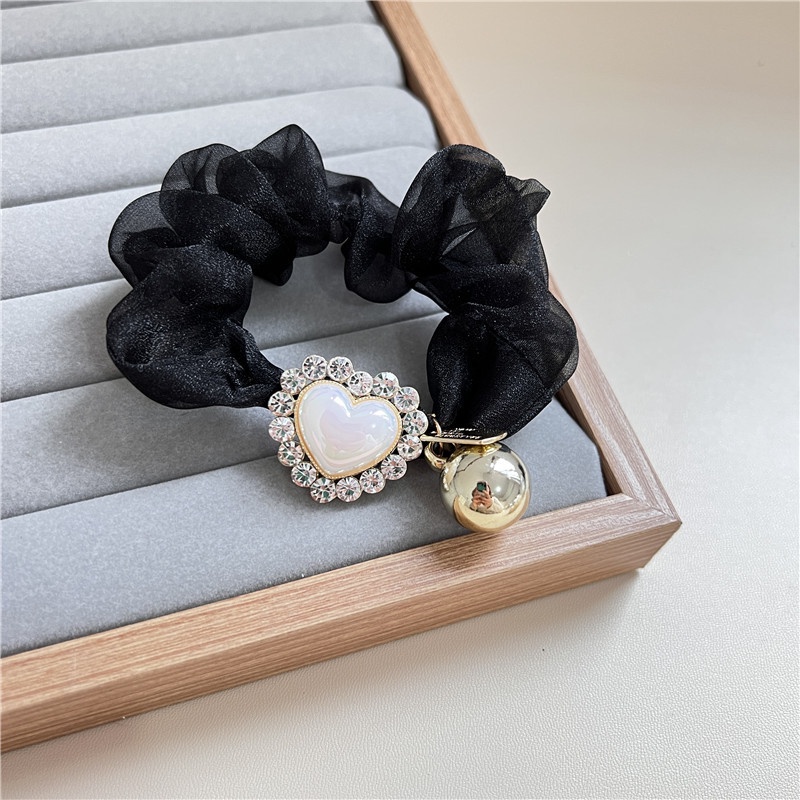 Dây Buộc Tóc Lưới Đính Đá Ngọc Trai Phong Cách Hàn Quốc